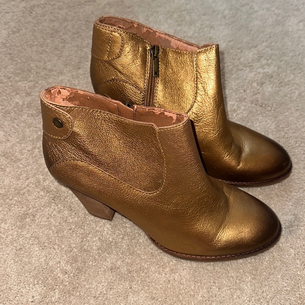 Lucky Brand gold booties